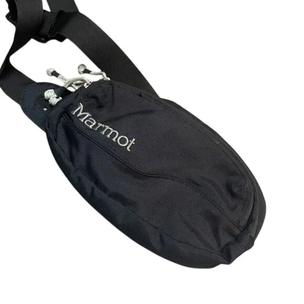Marmot Black Canvas Sling Bag Crossbody Backpack Mesh Back Hiking Travel Pack